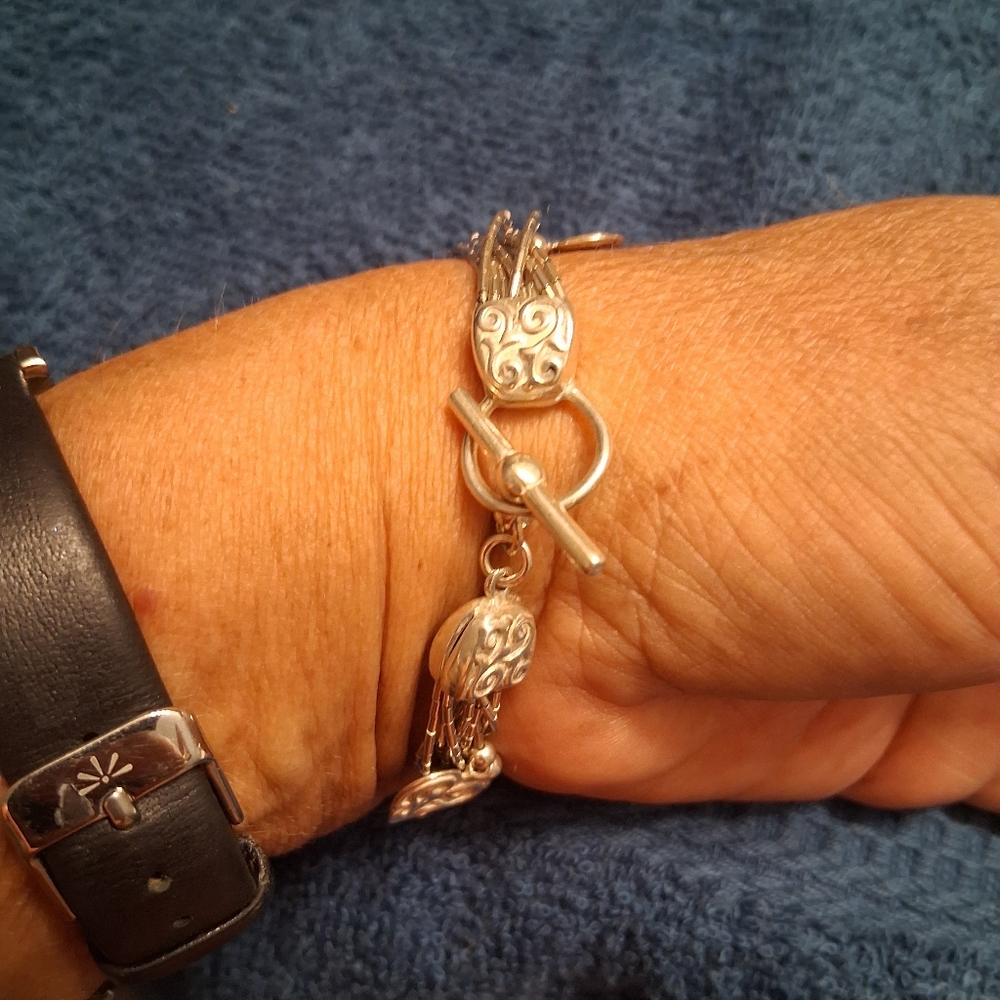 Gorgeous Vintage Shube Dakota West Sterling Heart Toggle Bracelet/20grams - Picture 3 of 10